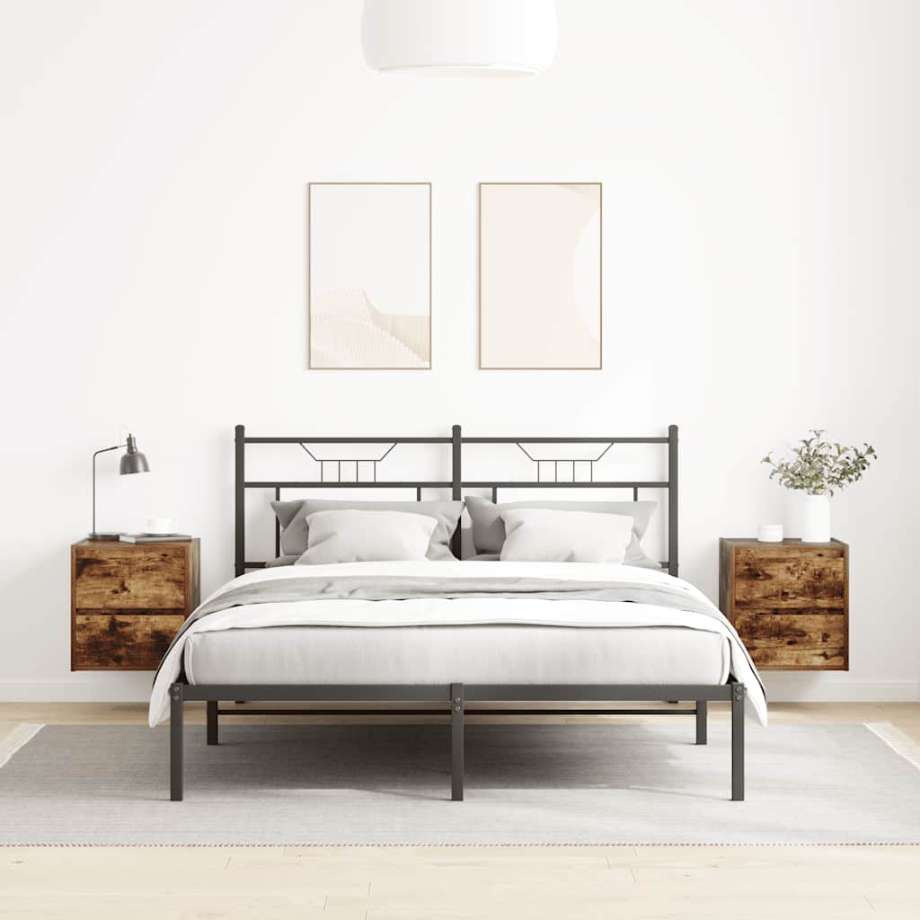 Comodini a Muro 2 pz Rovere Fumo 38x34x40 cm - homemem39