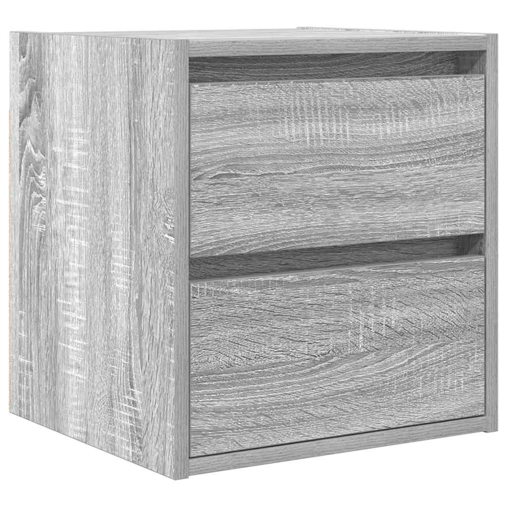 Comodino a Muro Grigio Sonoma 38x34x40 cm - homemem39