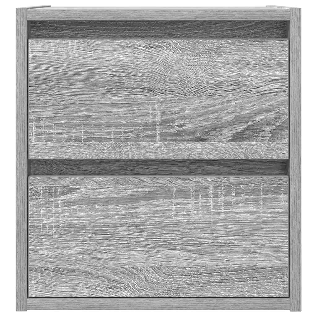 Comodino a Muro Grigio Sonoma 38x34x40 cm - homemem39