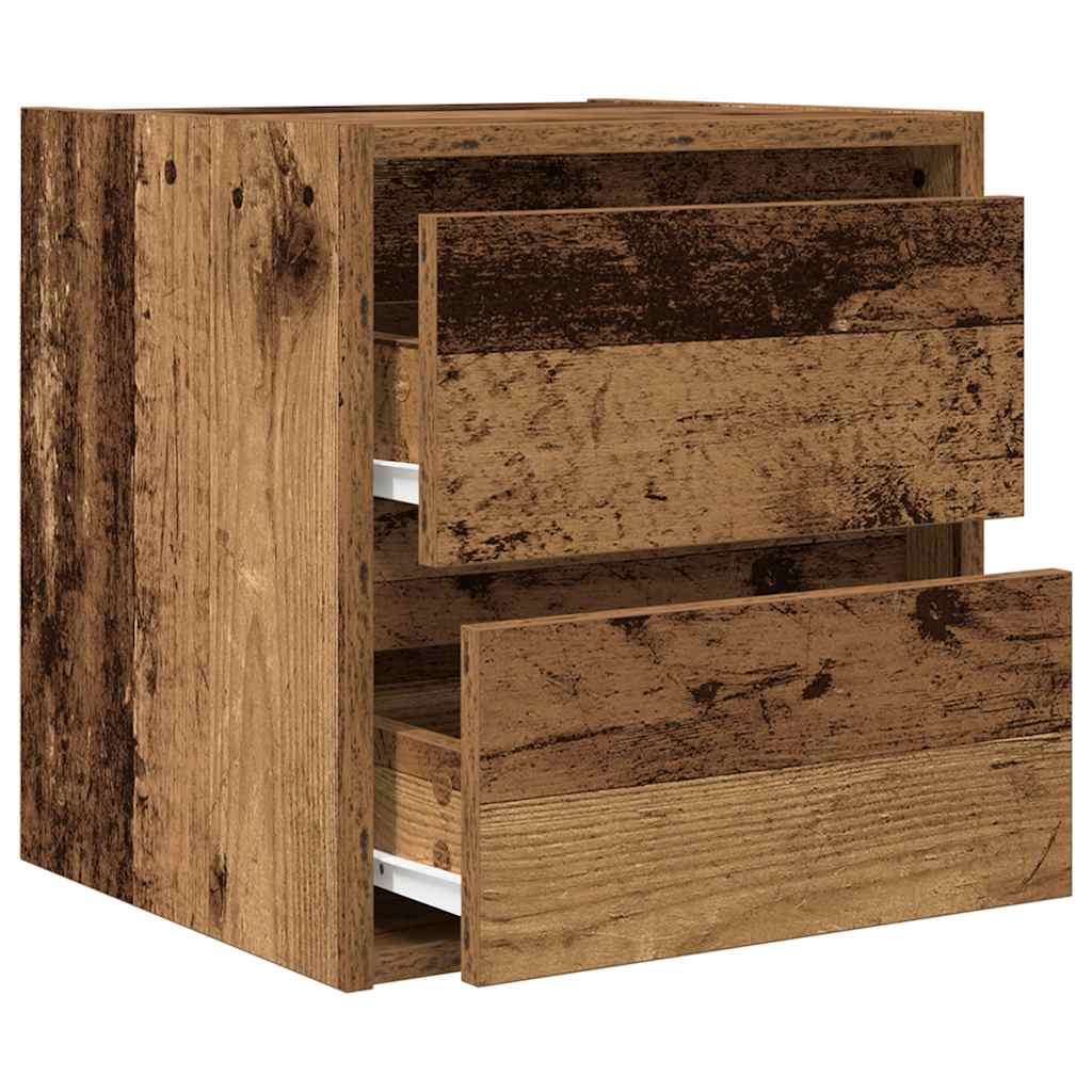 Comodini a Muro 2 pz Legno Antico 38x34x40 cm - homemem39