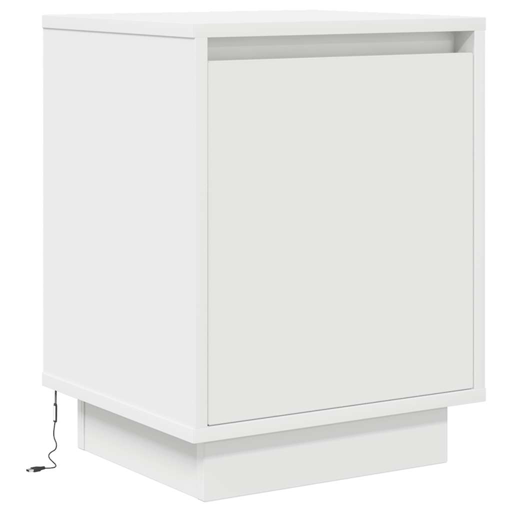 Comodino con Luci a LED Bianco 38x34x50 cm - homemem39