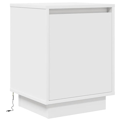 Comodini con Luci a LED 2 pz Bianco 38x34x50 cm - homemem39