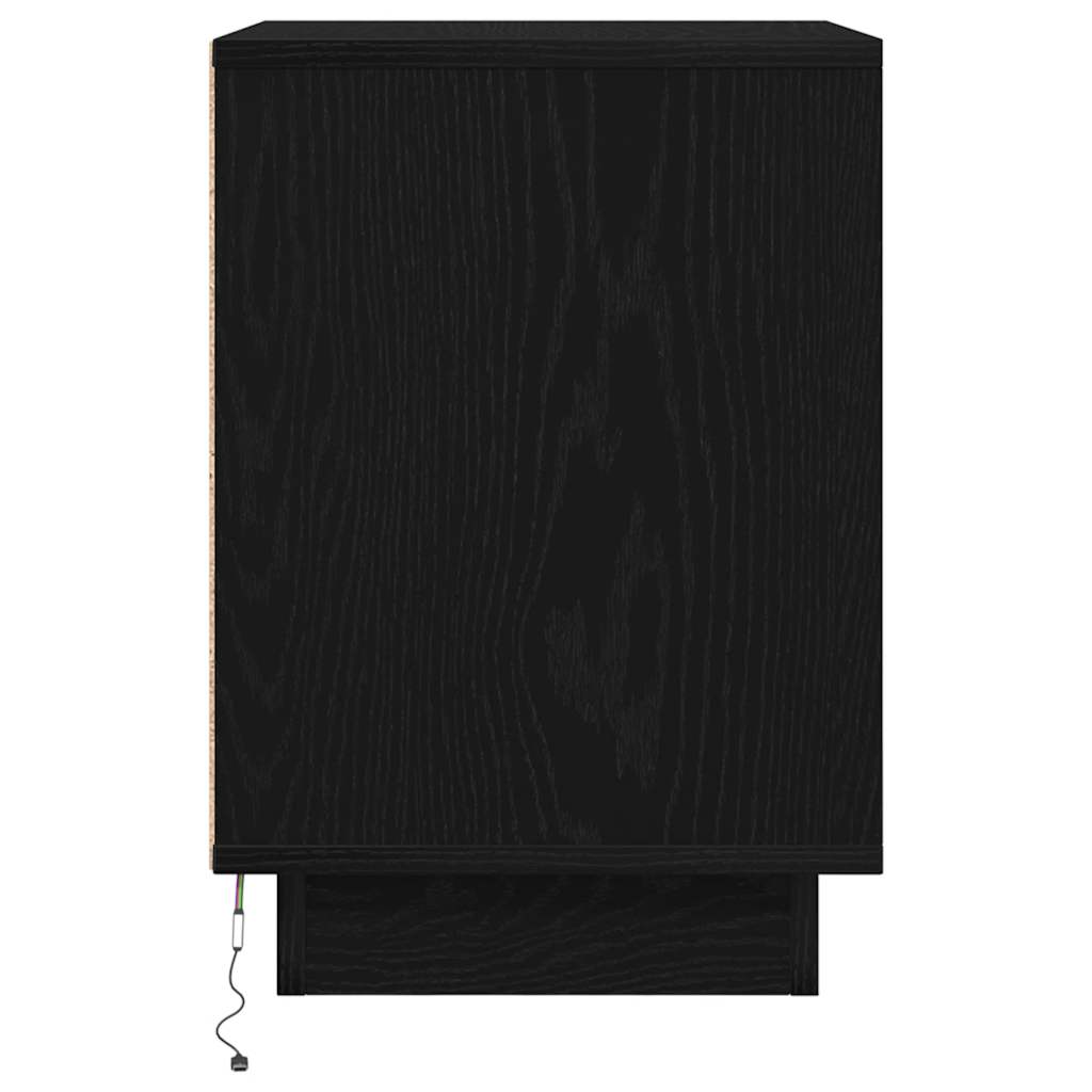 Comodino con Luci LED Nero 38x34x50 cm - homemem39