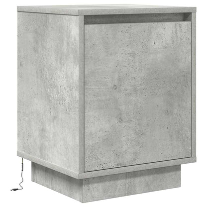 Comodino con Luci LED Grigio Cemento 38x34x50 cm - homemem39