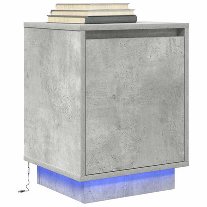 Comodino con Luci LED Grigio Cemento 38x34x50 cm - homemem39