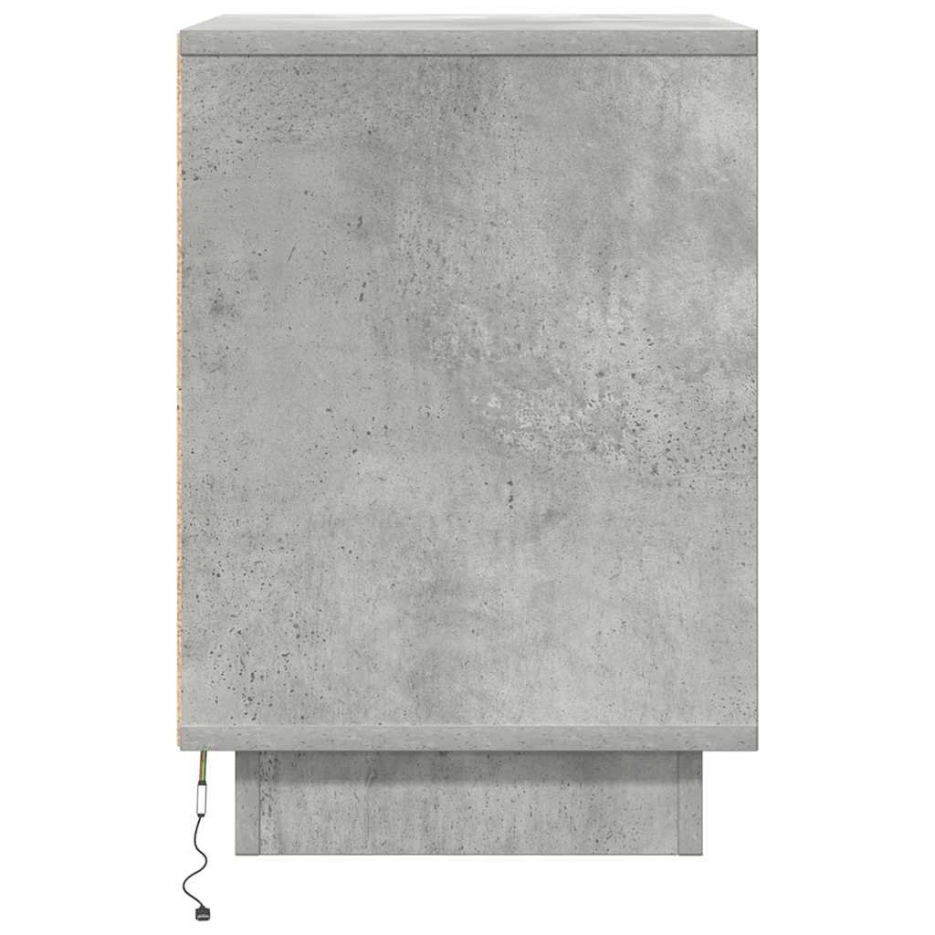 Comodini con Luci a LED 2 pz Grigio Cemento 38x34x50 cm - homemem39