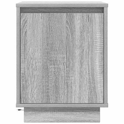 Comodino con Luci LED Grigio Sonoma 38x34x50 cm - homemem39