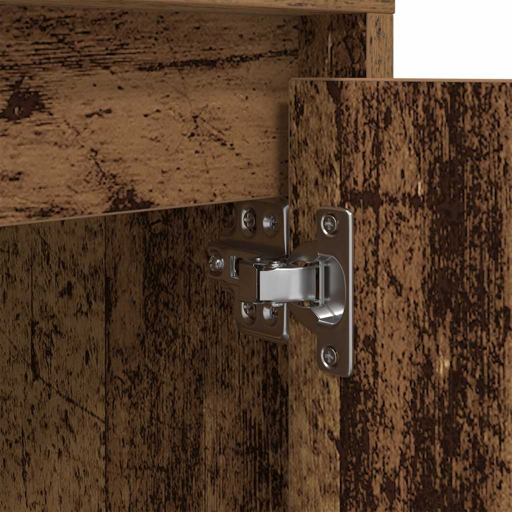 Comodino con Luci LED Legno Antico 38x34x50 cm - homemem39