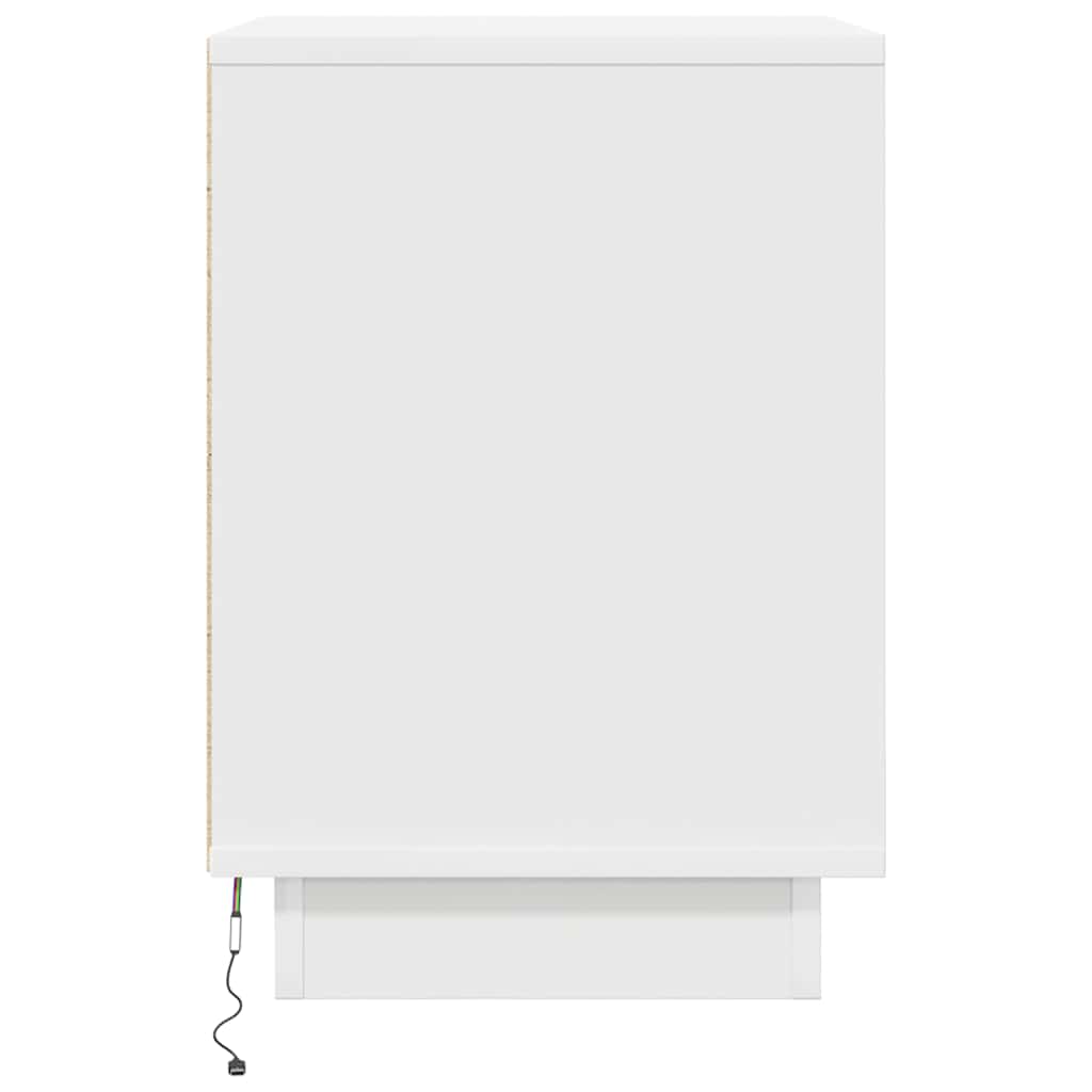 Comodino con Luci a LED Bianco 38x34x50 cm - homemem39