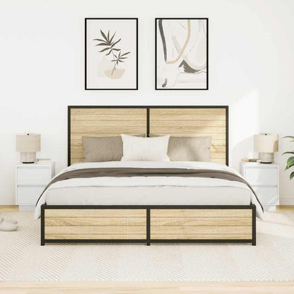 Comodini con Luci a LED 2 pz Bianco 38x34x50 cm - homemem39