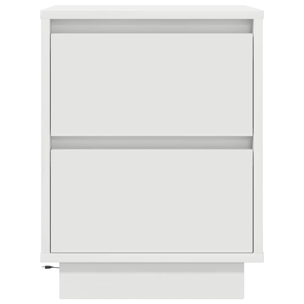 Comodini con Luci a LED 2 pz Bianco 38x34x50 cm - homemem39