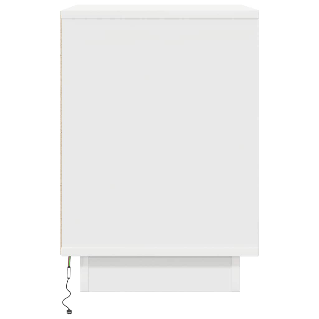 Comodini con Luci a LED 2 pz Bianco 38x34x50 cm - homemem39