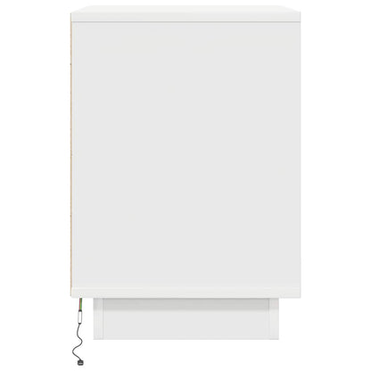 Comodini con Luci a LED 2 pz Bianco 38x34x50 cm - homemem39