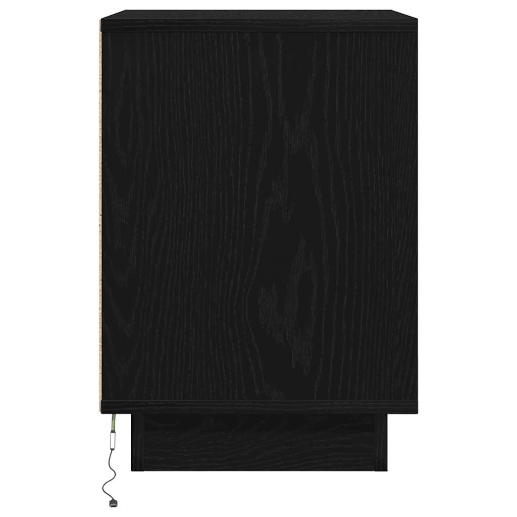 Comodino con Luci LED Nero 38x34x50 cm - homemem39