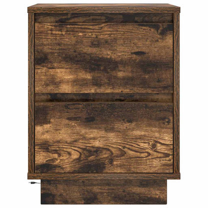Comodini con Luci a LED 2 pz Rovere Fumo 38x34x50 cm - homemem39
