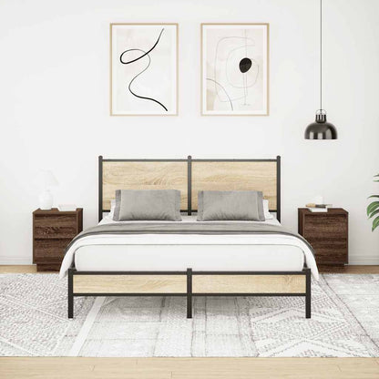 Comodini con Luci a LED 2 pz Rovere Marrone 38x34x50 cm - homemem39