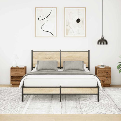 Comodini con Luci a LED 2 pz Legno Antico 38x34x50 cm - homemem39