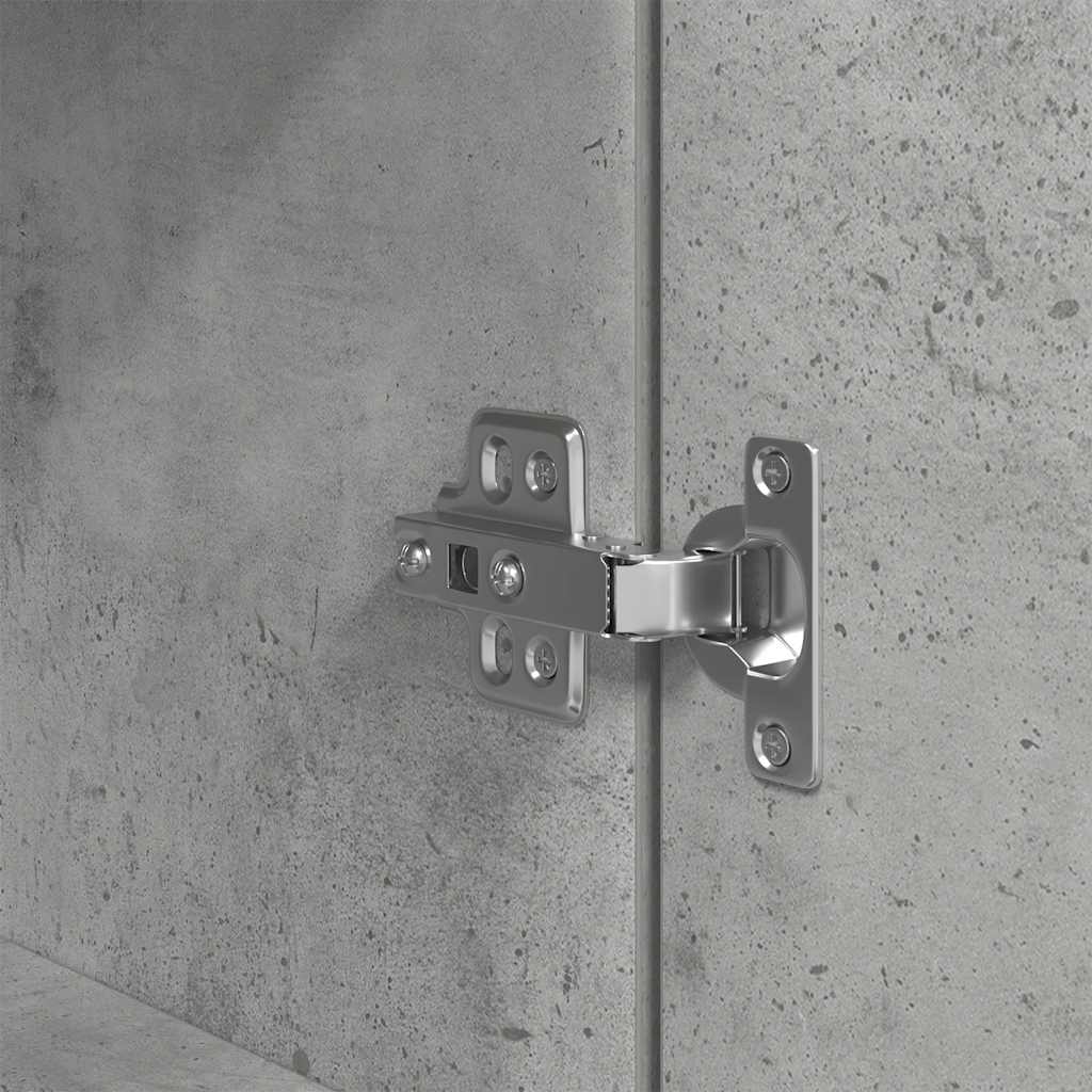 Comodino Grigio Cemento 39x35x125 cm in Legno Multistrato