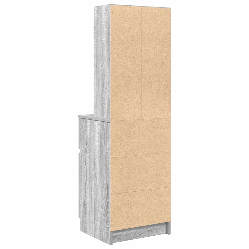 Comodino Grigio Sonoma 39x35x125 cm in Legno Multistrato