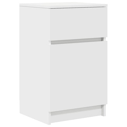 Comodino Bianco 39x35x65 cm in Legno Multistrato - homemem39