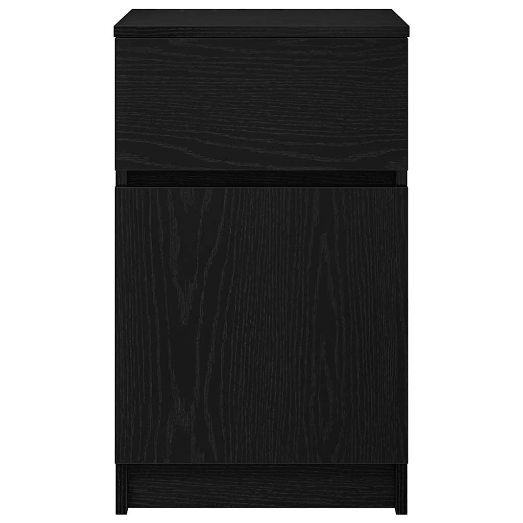 Comodino Nero 39x35x65 cm in Legno Multistrato - homemem39
