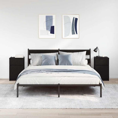 Comodini 2pz Neri 39x35x65 cm in Legno Multistrato - homemem39