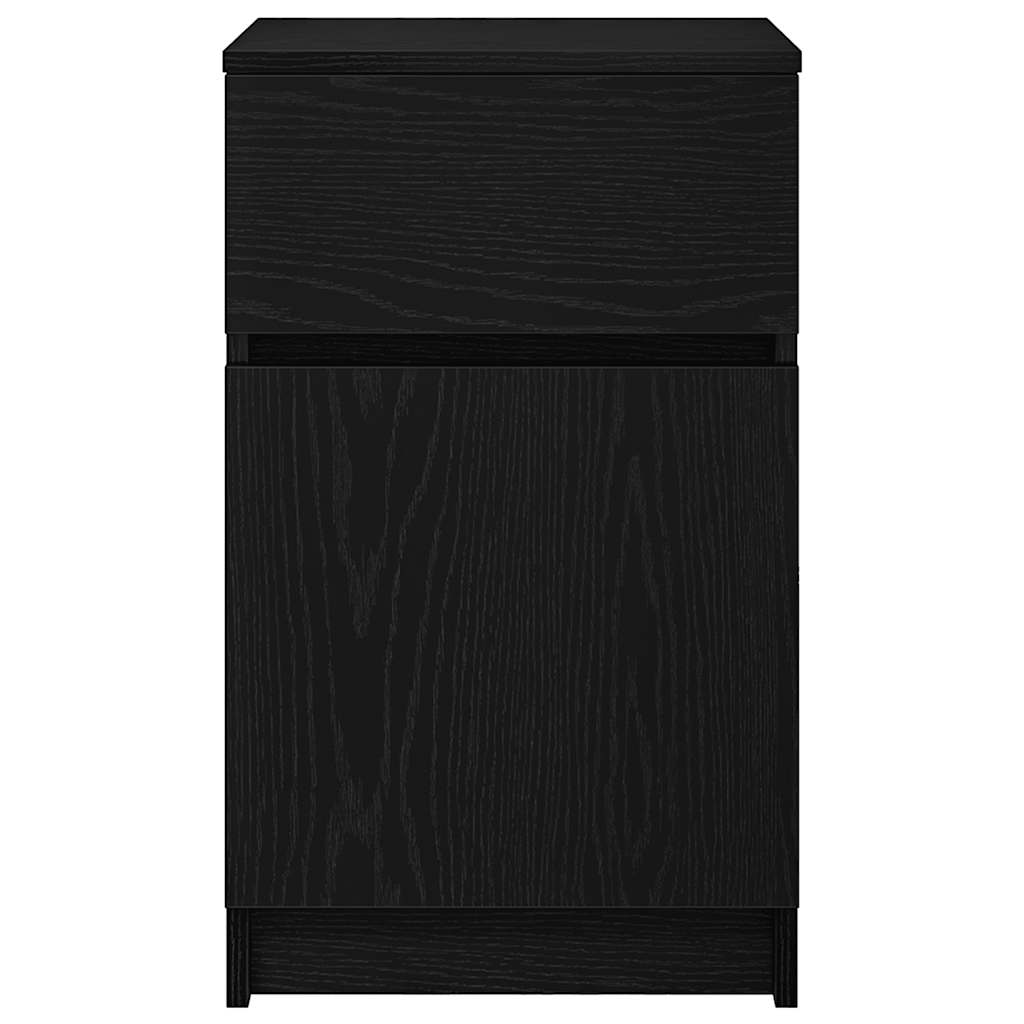 Comodini 2pz Neri 39x35x65 cm in Legno Multistrato - homemem39