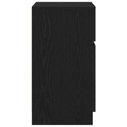 Comodini 2pz Neri 39x35x65 cm in Legno Multistrato - homemem39