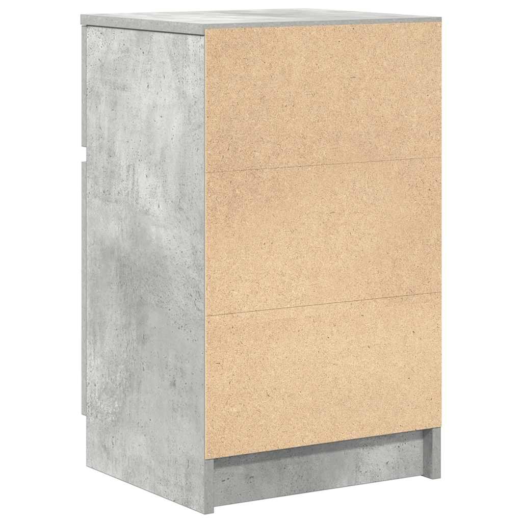 Comodino Grigio Cemento 39x35x65 cm in Legno Multistrato - homemem39