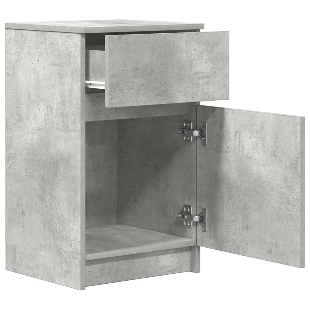 Comodini 2 pz Grigio Cemento 39x35x65 cm in Legno Multistrato - homemem39