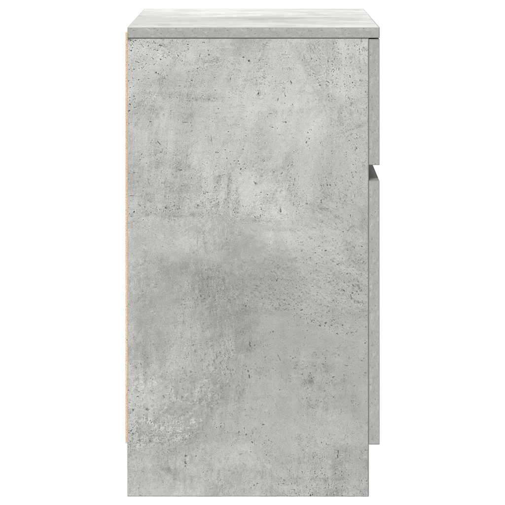 Comodini 2 pz Grigio Cemento 39x35x65 cm in Legno Multistrato - homemem39