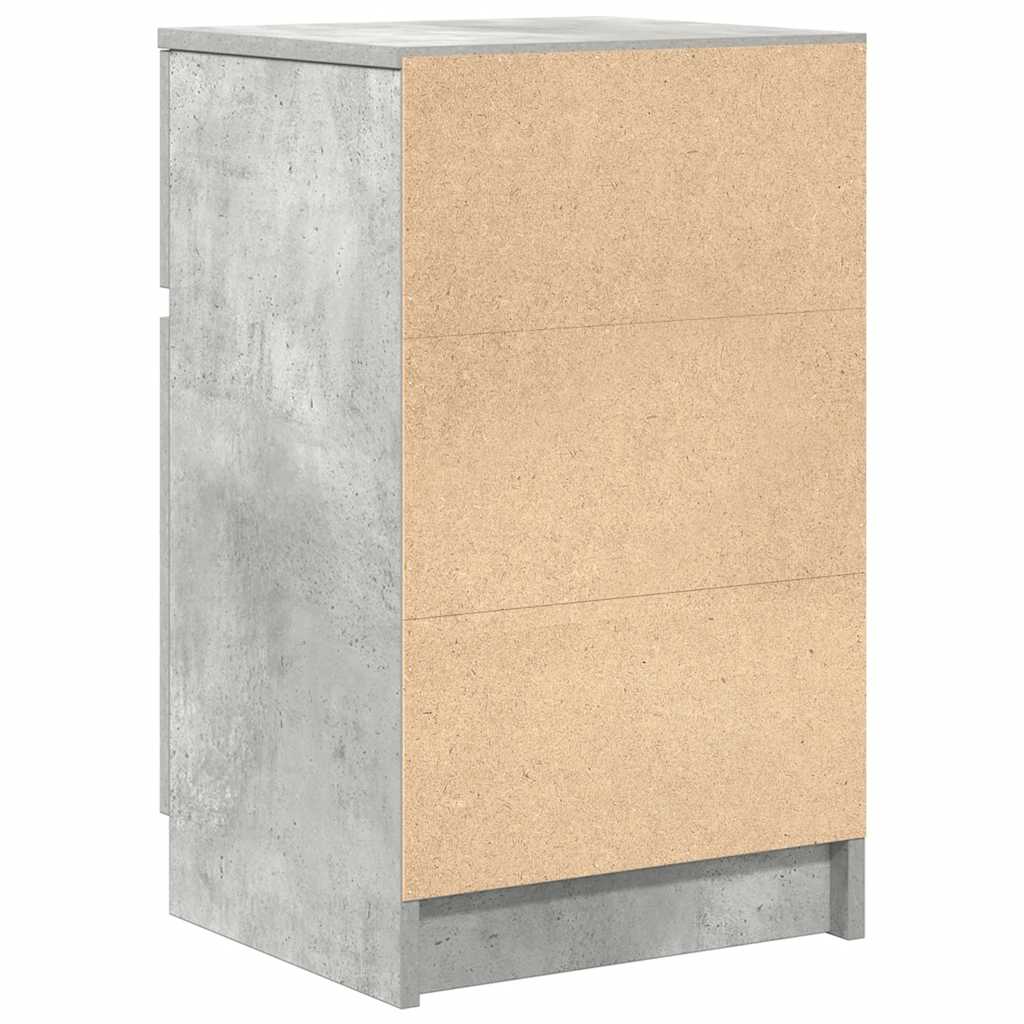 Comodini 2 pz Grigio Cemento 39x35x65 cm in Legno Multistrato - homemem39