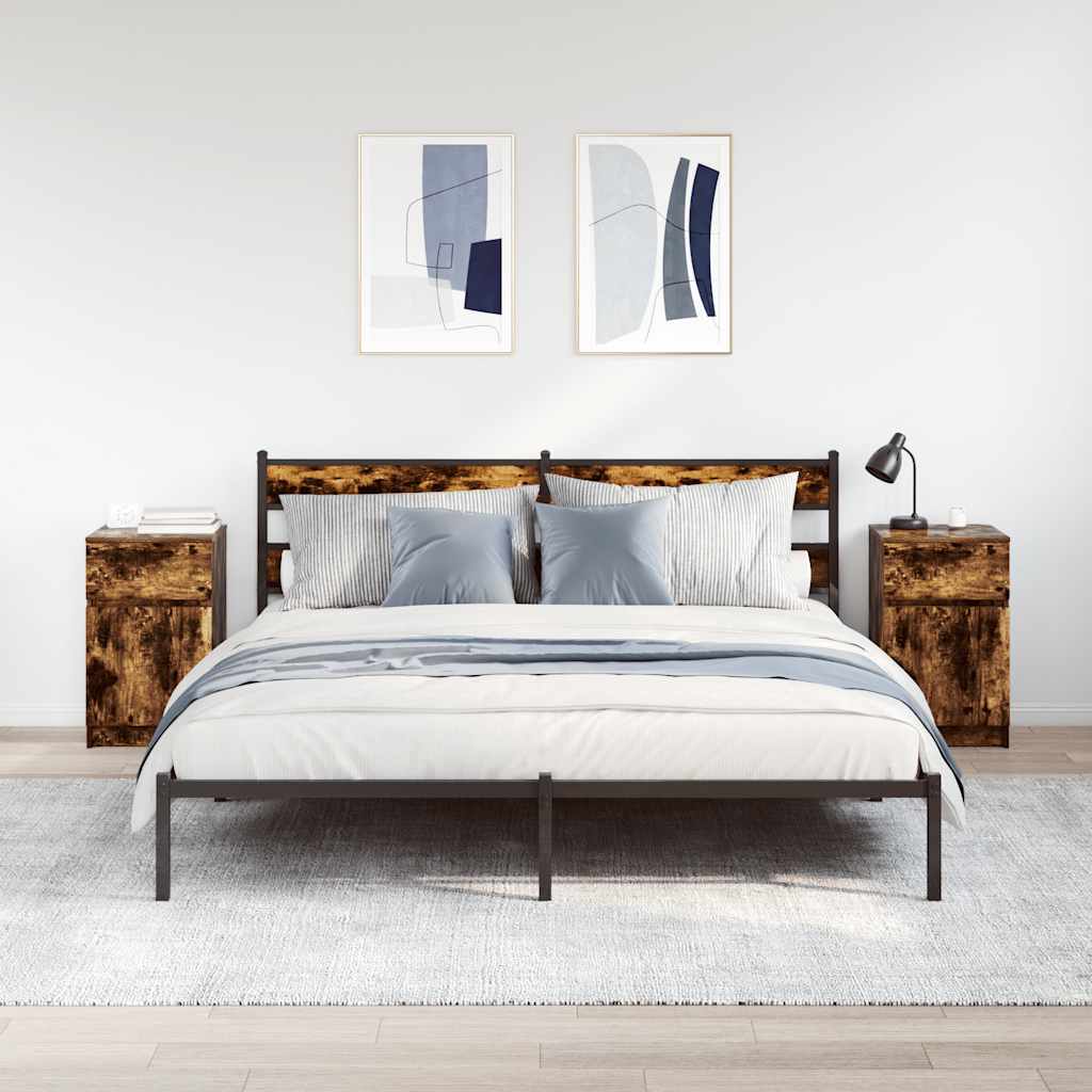 Comodini 2 pz Rovere Fumo 39x35x65 cm in Legno Multistrato - homemem39