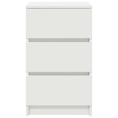 Comodino con 3 Cassetti Bianco 39x35x65 cm
