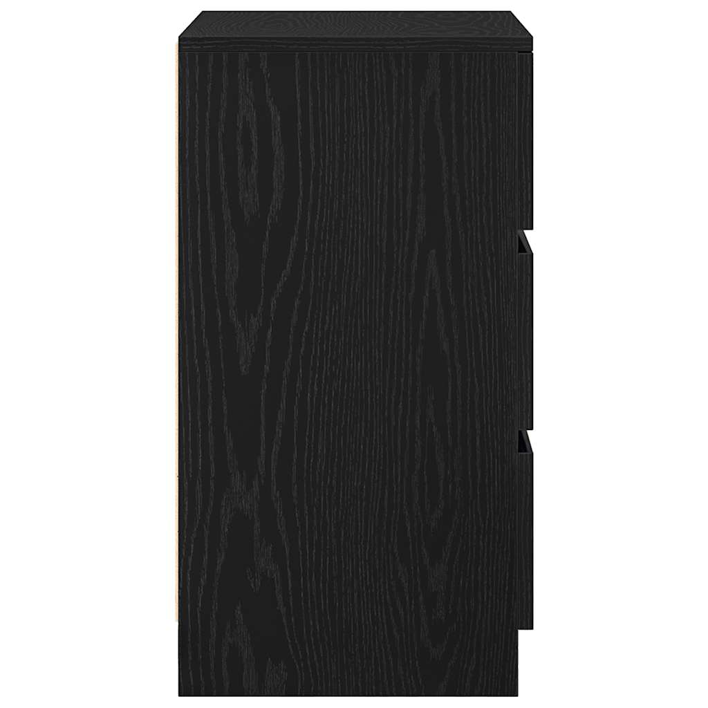 Comodini con 3 Cassetti 2 pz Nero 39x35x65 cm - homemem39