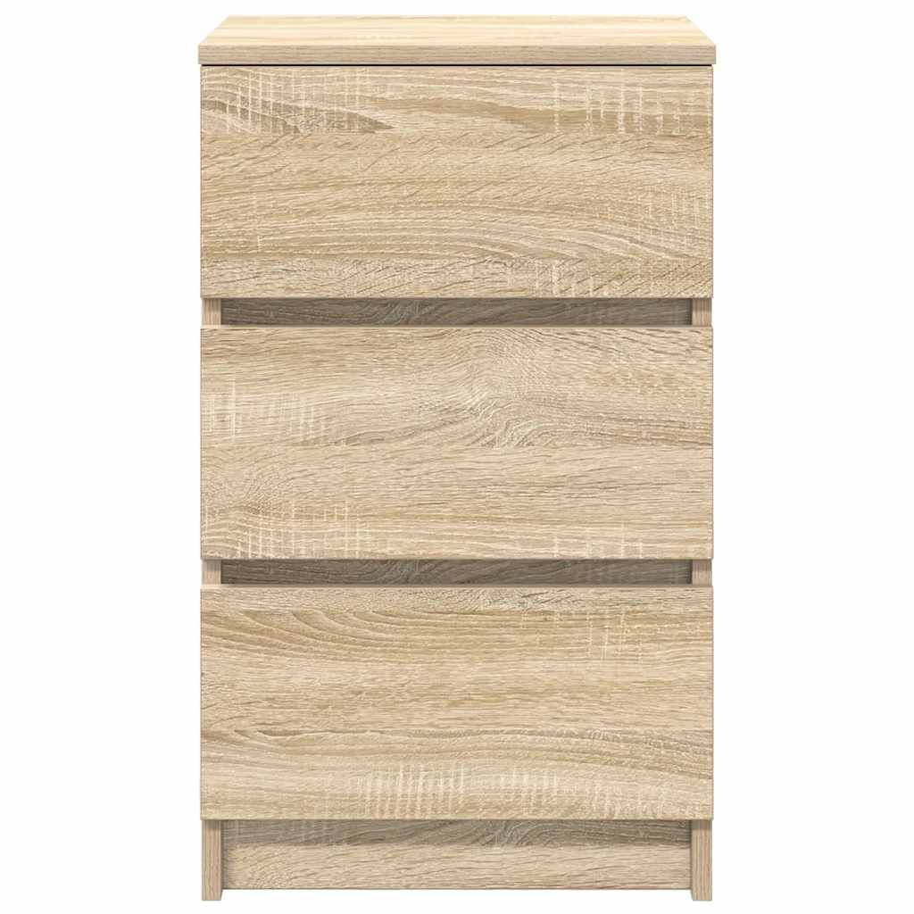 Comodino con 3 Cassetti Rovere Sonoma 39x35x65 cm