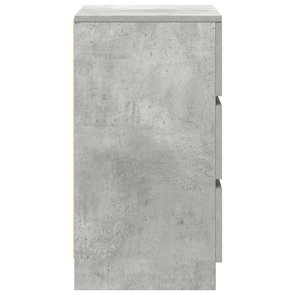 Comodini con 3 Cassetti 2 pz Grigio Cemento 39x35x65 cm - homemem39