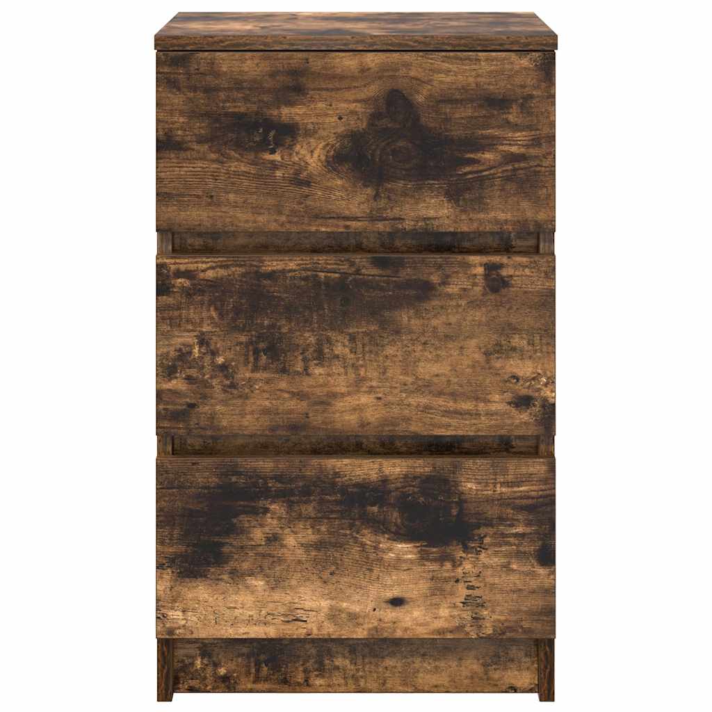 Comodini con 3 Cassetti 2 pz Rovere Fumo 39x35x65 cm - homemem39