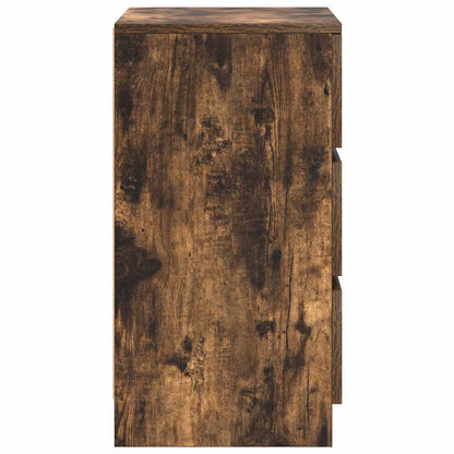 Comodini con 3 Cassetti 2 pz Rovere Fumo 39x35x65 cm - homemem39