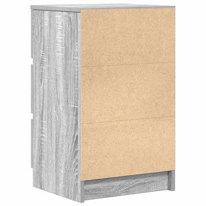 Comodino con 3 Cassetti Grigio Sonoma 39x35x65 cm