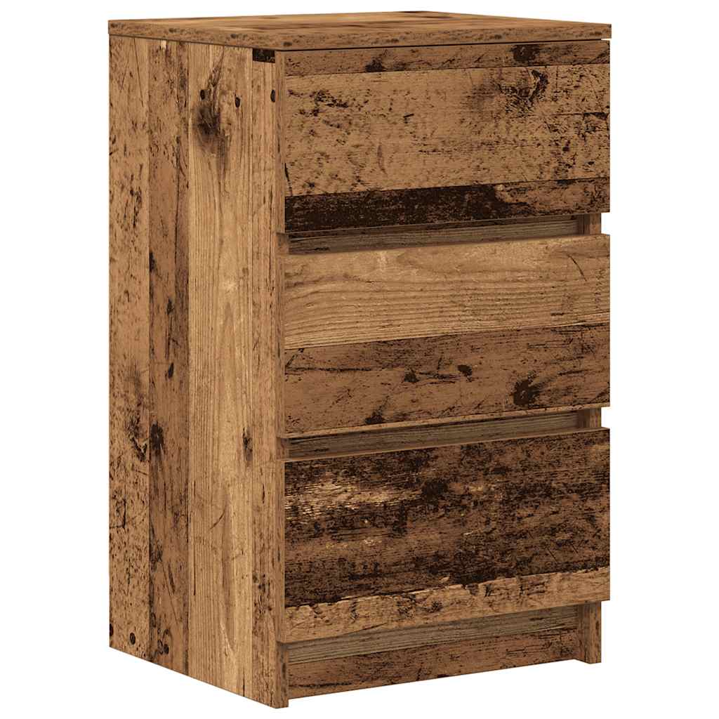 Comodino con 3 Cassetti Legno Antico 39x35x65 cm - homemem39