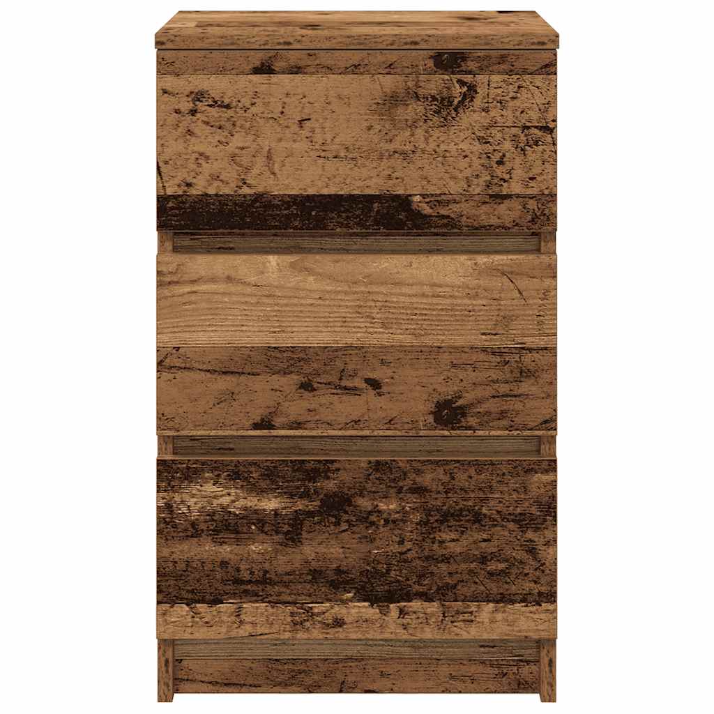 Comodino con 3 Cassetti Legno Antico 39x35x65 cm - homemem39