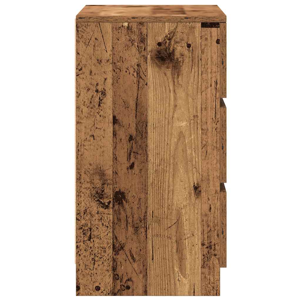 Comodino con 3 Cassetti Legno Antico 39x35x65 cm - homemem39