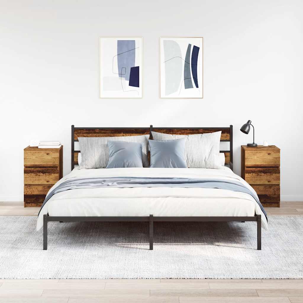 Comodini con 3 Cassetti 2 pz Legno Antico 39x35x65 cm - homemem39