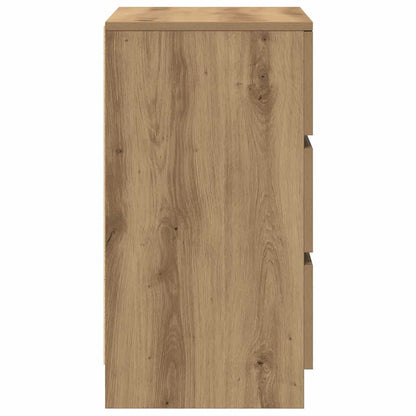 Comodino con 3 Cassetti Rovere Artigianale 39x35x65 cm