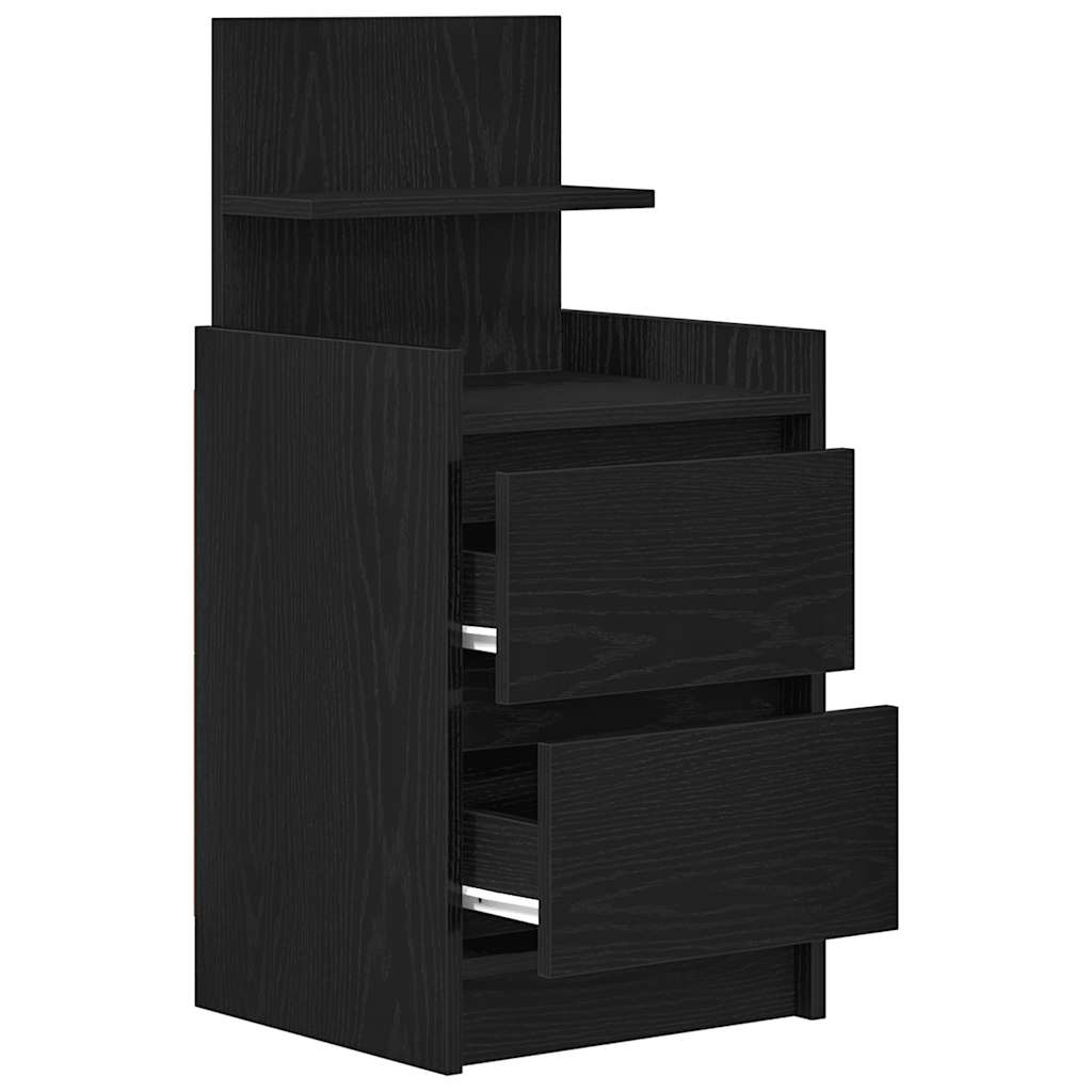Comodini con 2 Cassetti 2 pz Rovere Nero 38x34x80 cm - homemem39