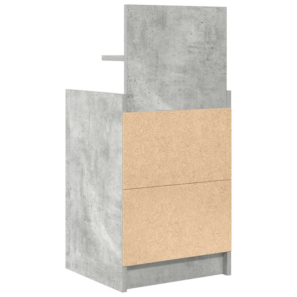 Comodini con 2 Cassetti 2 pz Grigio Cemento 38x34x80 cm - homemem39
