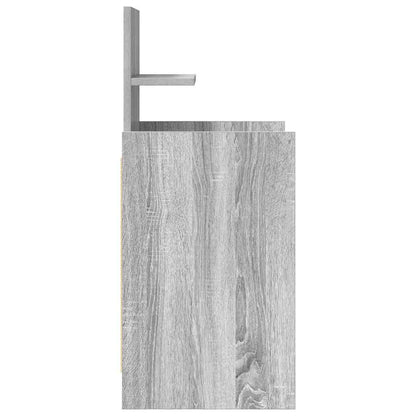 Comodino con 2 Cassetti Grigio Sonoma 38x34x80 cm