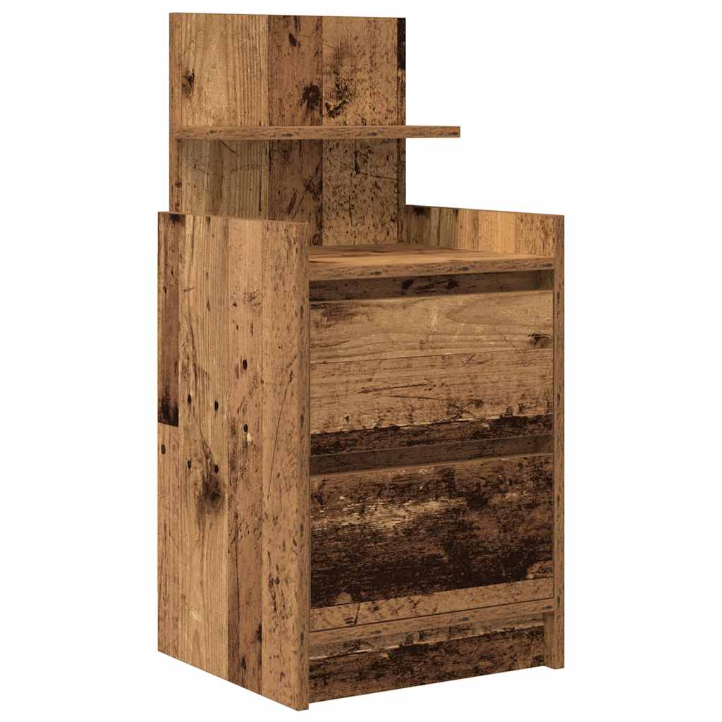 Comodino con 2 Cassetti Legno Antico 38x34x80 cm - homemem39