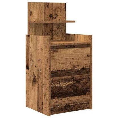 Comodino con 2 Cassetti Legno Antico 38x34x80 cm - homemem39